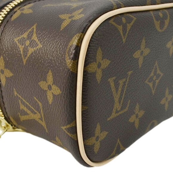 Louis Vuitton Nice Nano Monogram Canvas Toiletry Pouch Brown - Picture 9 of 16